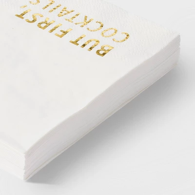 30ct Beverage Napkins 'But First Cocktails' - Spritz™ 2 30ct Beverage Napkins 'But First Cocktails' - Spritz™ - Image 2