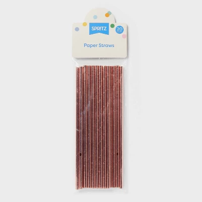 20ct Paper Straws Rose Gold - Spritz™ 2 20ct Paper Straws Rose Gold - Spritz™ - Image 2