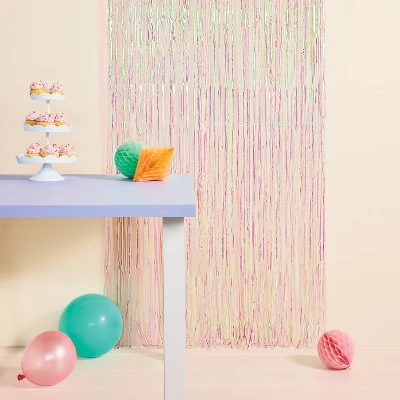 8'x3' Holographic Fringe Backdrop Party Banner - Spritz™ 1 8'x3' Holographic Fringe Backdrop Party Banner - Spritz™