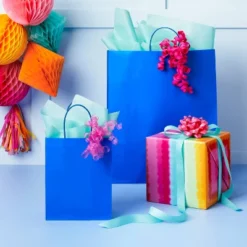 Tie Dye Striped Gift Wrapping Paper - Spritz™: Multicolor Birthday Gift Wrap, 96" X 30", Love & Romance Theme