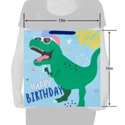 Retro Dino Kids' Square Gift Bag - Spritz™ -Spritz GUEST c629767b 927d 4554 8775 2d9555731d94