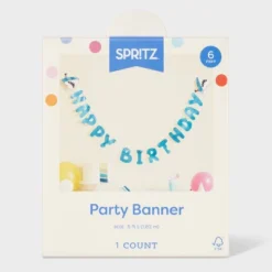 "Happy Birthday" Shark Banner Teal - Spritz™ -Spritz GUEST c8f0ea3f 29ea 4917 a12f 333a2114cf25