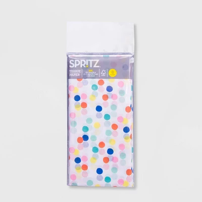 8ct Tissue Paper White/Polka Dot Print - Spritz™: Gift Bag Tissue, Birthday, Classic Polka Dots, All Occasions 1 8ct Tissue Paper White/Polka Dot Print - Spritz™: Gift Bag Tissue, Birthday, Classic Polka Dots, All Occasions
