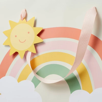 "Welcome Home Little One" Baby Medium Gift Bag - Spritz™: Rainbow Pattern, Multicolored, Baby Shower & Girl Gift 2 "Welcome Home Little One" Baby Medium Gift Bag - Spritz™: Rainbow Pattern, Multicolored, Baby Shower & Girl Gift - Image 2