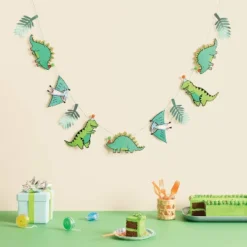 Fossil Friends Dinosaur Party Decorative Banner Green - Spritz™