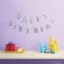 Iridescent Happy Birthday Party Banner - Spritz™