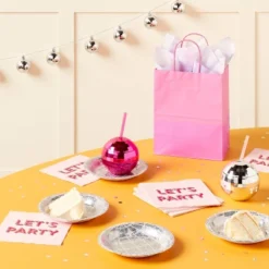 Hot Pink "Let's Party" Lunch Napkin 30ct - Spritzā¢