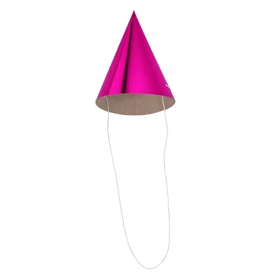 10ct 5" Metallic Foil Party Hats Hot Pink - Spritz™ 3 10ct 5" Metallic Foil Party Hats Hot Pink - Spritz™ - Image 3