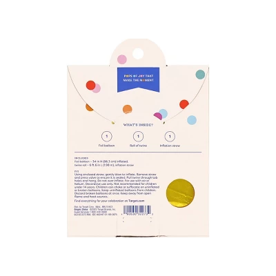 34" Number 3 Foil Balloon - Spritz™: Gold Birthday Decoration, Solid Pattern, All Ages 2 34" Number 3 Foil Balloon - Spritz™: Gold Birthday Decoration, Solid Pattern, All Ages - Image 2