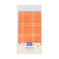 Thanksgiving Orange Plaid Table Cover - Spritz™