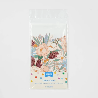 Rose Gold Floral Border Printed Table Cover 1ct - Spritz™ 2 Rose Gold Floral Border Printed Table Cover 1ct - Spritz™ - Image 2