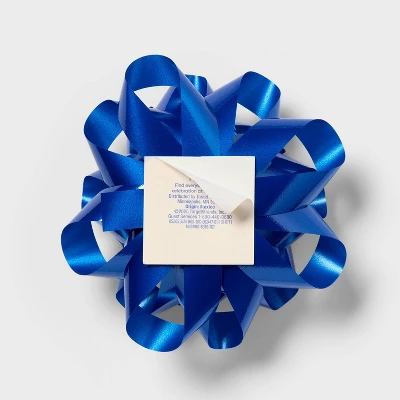 Glossy Blue Gift Bow - Spritz™: Solid Decorative Bow For All Occasions, Birthday, Easter, 6" Plastic Gift Wrapping Accessory 2 Glossy Blue Gift Bow - Spritz™: Solid Decorative Bow For All Occasions, Birthday, Easter, 6" Plastic Gift Wrapping Accessory - Image 2
