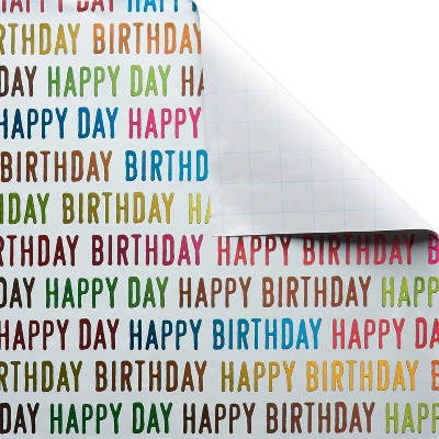 Happy Birthday Colorful Print Wrapping Paper - Spritz™: Multicolor Typography Gift Wrap For All Occasions, 90.4" X 30" 2 Happy Birthday Colorful Print Wrapping Paper - Spritz™: Multicolor Typography Gift Wrap For All Occasions, 90.4" X 30" - Image 2