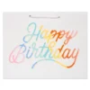 Small "Happy Birthday" Bag White - Spritz™: Multicolor Rainbow Paper Gift Bag, 9.75" X 7.75" X 4", Birthday Party