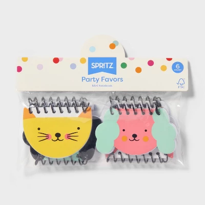 6ct Cat/Dog Mini Spiral Notebooks - Spritz™: Multicolor Animal Party Favors For Kids, Birthday Goodie Bag Essentials 2 6ct Cat/Dog Mini Spiral Notebooks - Spritz™: Multicolor Animal Party Favors For Kids, Birthday Goodie Bag Essentials - Image 2