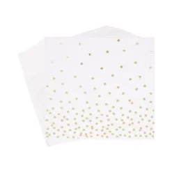 30ct Disposable Lunch Napkins With Foil Gold - Spritz™