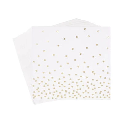 30ct Disposable Lunch Napkins With Foil Gold - Spritz™ 1 30ct Disposable Lunch Napkins With Foil Gold - Spritz™