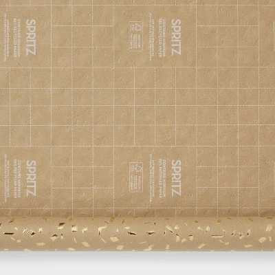 Brown Gold Foil Speckled Gift Wrap - Spritz™: Wedding & All Occasions, 94.5" X 30", DASH Pattern 2 Brown Gold Foil Speckled Gift Wrap - Spritz™: Wedding & All Occasions, 94.5" X 30", DASH Pattern - Image 2