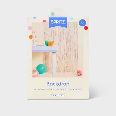 8'x3' Holographic Fringe Backdrop Party Banner - Spritz™ 2 8'x3' Holographic Fringe Backdrop Party Banner - Spritz™ - Image 2