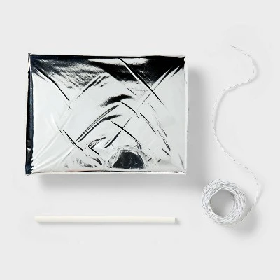 "Happy Birthday" Foil Balloon Banner Silver - Spritz™" 3 "Happy Birthday" Foil Balloon Banner Silver - Spritz™" - Image 3